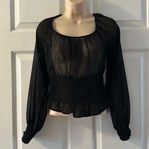 Sheer Black Top NWT SZ Medium!